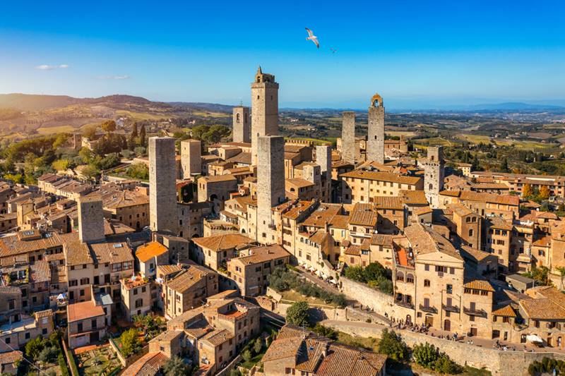 San Gimignano na Toscana, com as suas torres